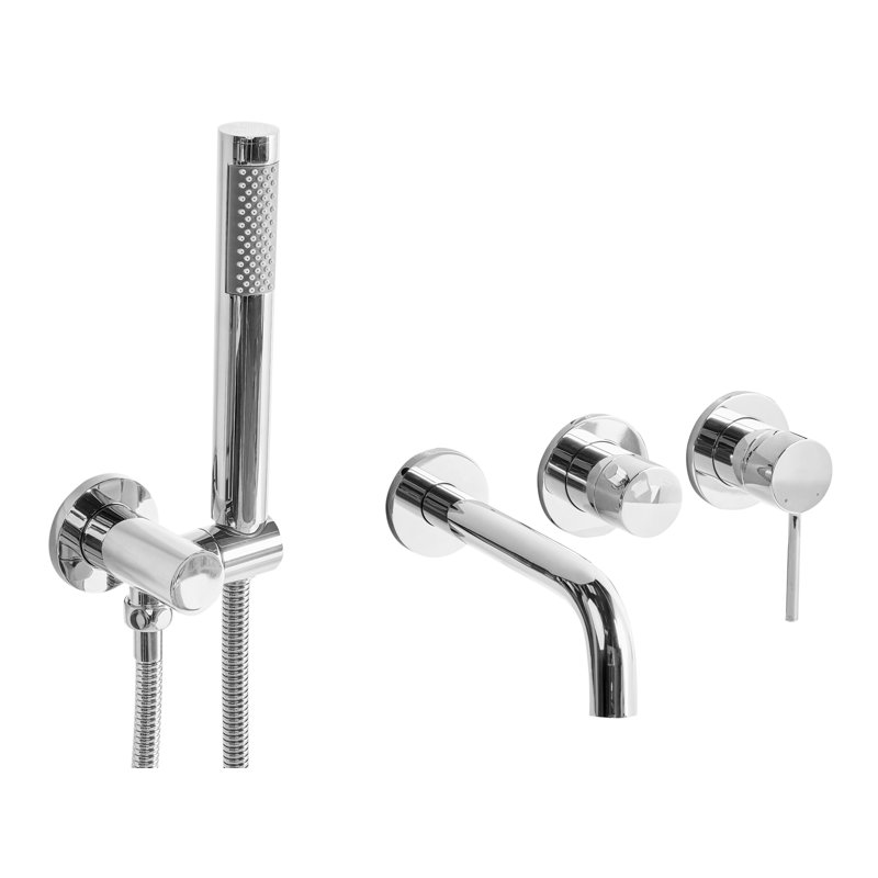 JAVIRA 1 Handle Bathroom Bath Shower Mixer Bath Filler with Diverter, Silver