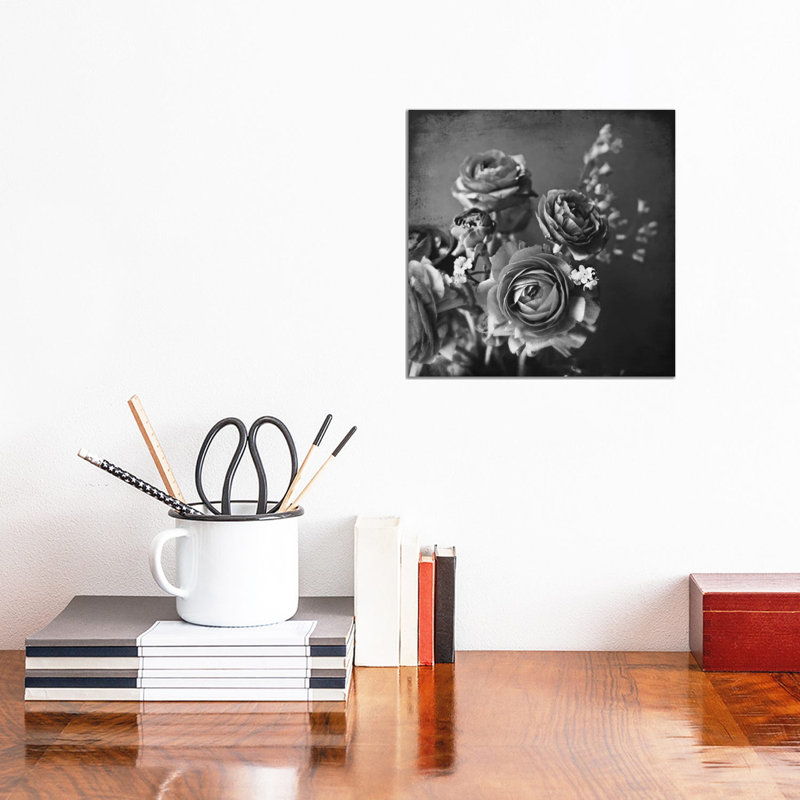 Silvery Flowers by Lupen Grainne - Wrapped Canvas Gallery-Wrapped Canvas Giclée, 30.48cm H x 30.48cm W