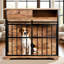 Safe Dog Cage With Solid Wood Top, 69.27 Lb, Good For Puppies And Secure Kennel Rounded Bars, 34.67 Inches Long, Indoor Use