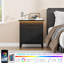 Commode 3 tiroirs avec prise de courant et lumière DEL RVB - Commode moderne avec station de charge pour chambre à coucher, salon, placard-422034551