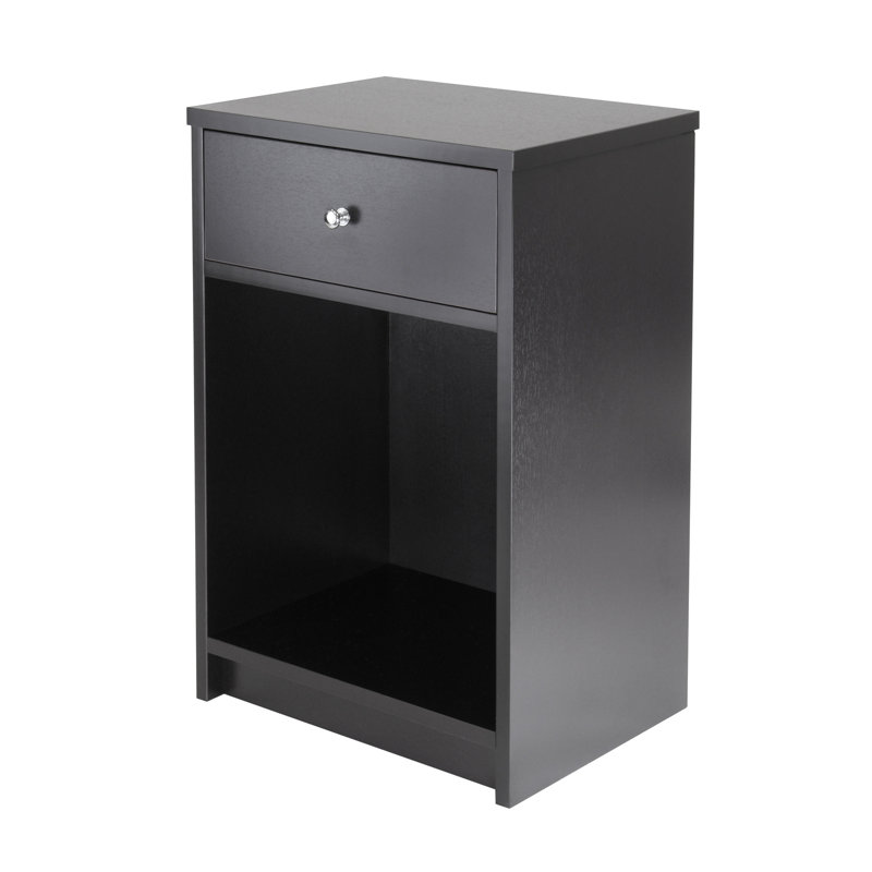 Lesse End Table with Storage, Black