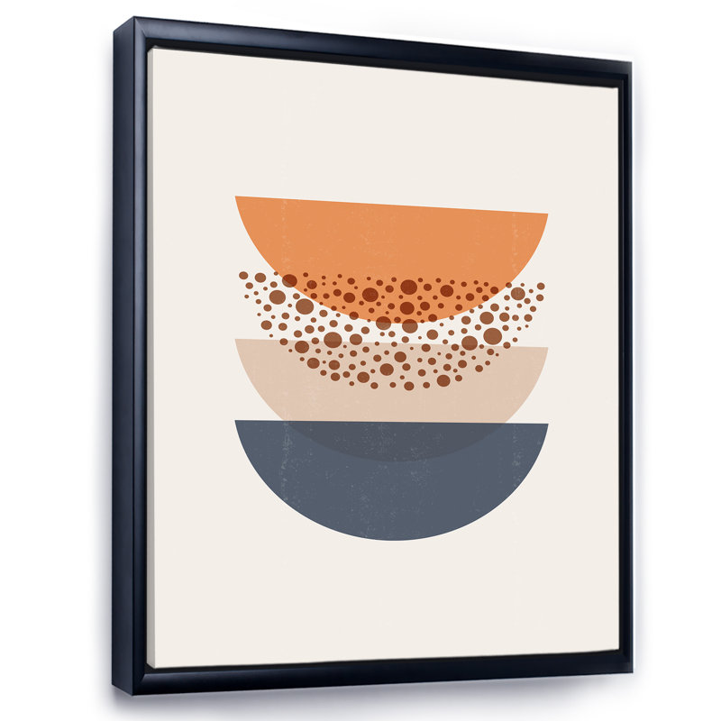 «Abstract Sun and Moon Geometrics in Blue and Orange», impression sur toile, H 40 po x l 30 po x P 1 po