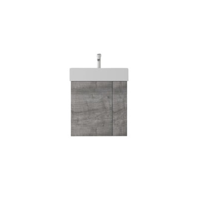 Meuble-lavabo flottant 21,6 po avec lavabo, porte à fermeture en douceur, lavabo en céramique, contreplaqué