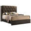 Lit très grand contemporain avec tête de lit tapissier grise et transitionnelle crème-1021304375-1021304369
