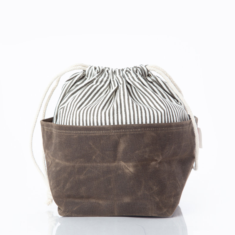 Bac élégant en toile cirée, Olive