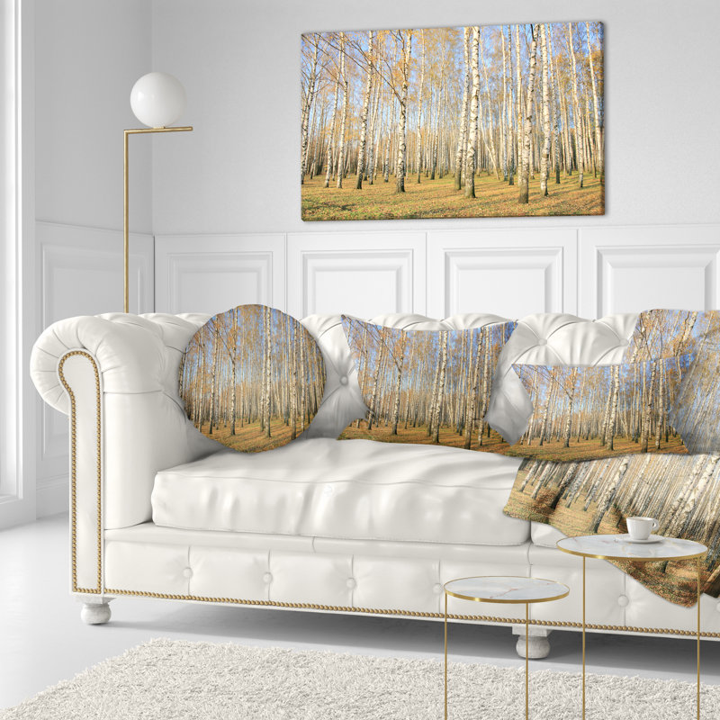 Coussin d'automne Autumn Birch Grove in Sunlight, Rectangle, 12 po x 20 po
