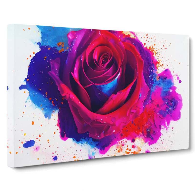 Rose Flower Splash Vol.1 - Wrapped Canvas, 50cm H x 76cm W x 3cm D