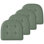 Coussin de siège en mousse à mémoire de forme en U épais et confortable de qualité supérieure Coussin de siège capitonné antidérapant Housse de siège intérieure en caoutchouc antidérapant de 17 po x 16 po pour bureau, chaises de cuisine, paquet de 4, couleur verte