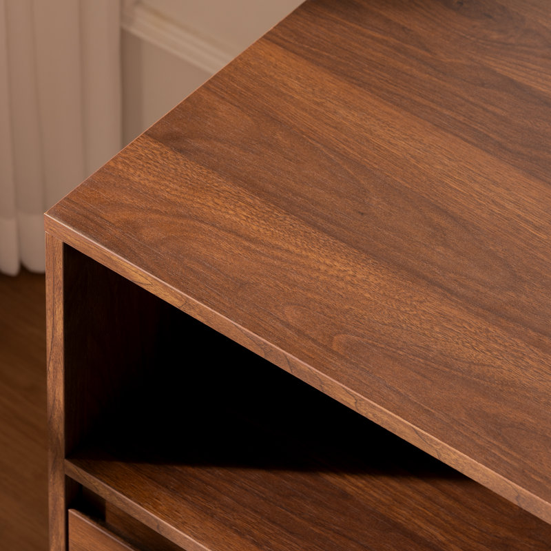 Ensemble de table de chevet perlée l 20,6 po avec 2 tiroirs et tablette ouverte