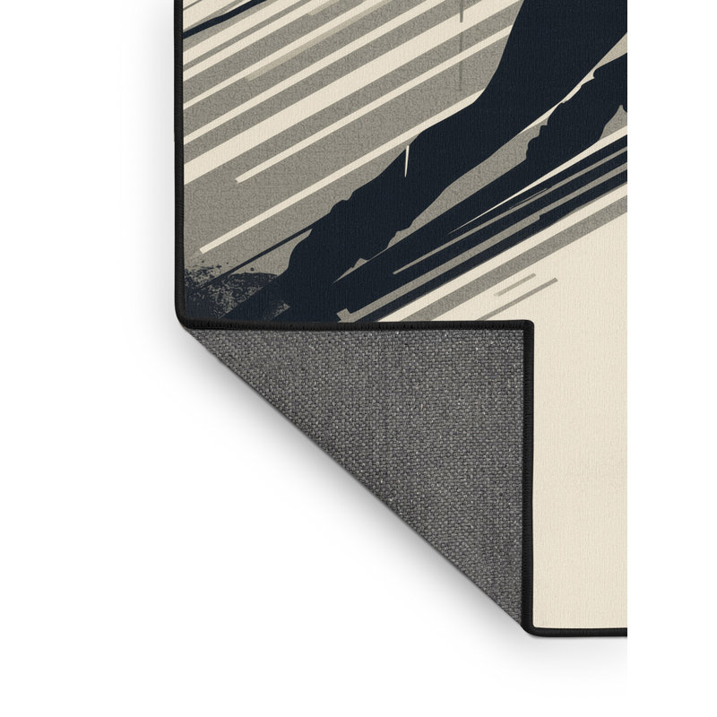 Tapis beige moelleux moelleux en biathlon moderne Skina, 2 x 5