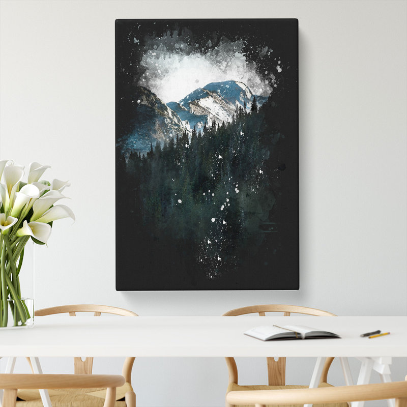 Montana Mountain Behind the Forest - Wrapped Canvas Graphic Art Print, 76cm H x 50cm W x 3cm D