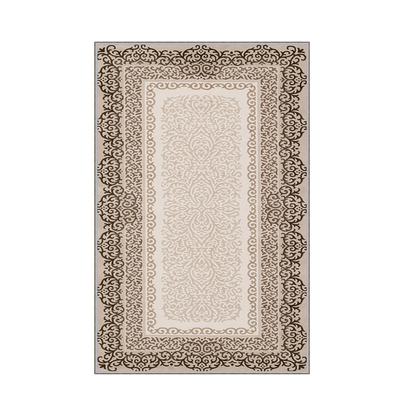 Stylish Hall Carpet (3.3 x 6.6 ft), 100% Polyester, 0.3 in Pile Height | Antibacterial, Non-Slip PVC Felt Dot Underside | Machine Washable, 3D Digital Print, Durable & Easy to Clean | Perfect for Entryway & Living Areas