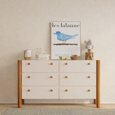 Armoire de couloir en bois massif de style français French Cream