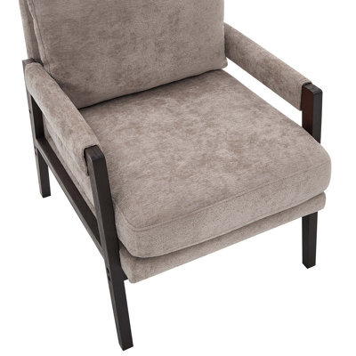 Mid-Century Modern Chenille Upholstered Accent Armchair