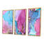 «Mauve et turquoise», art abstrait fluide de luxe IV - cadre flottant de 3 pièces, impression sur toile-910826245-910826243