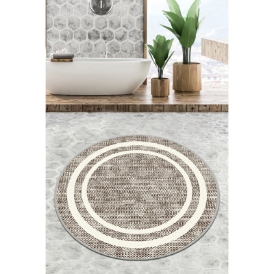 Antibacterial Bathmat, 39.4 Inches Diameter, 100% Polyester, 10 mm Pile Height | Non-Slip Underside, Machine Washable, 700 g/m² | Soft, Durable, and Easy to Clean - Ideal for Bathroom Safety & Comfort