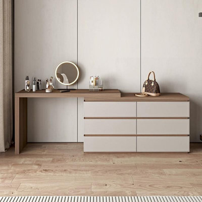 Makeup Vanity with Light mirror,6 drawers