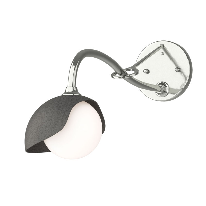 Brooklyn 1 - Light Hardwired Armed Sconce, Sterling, Natural Iron