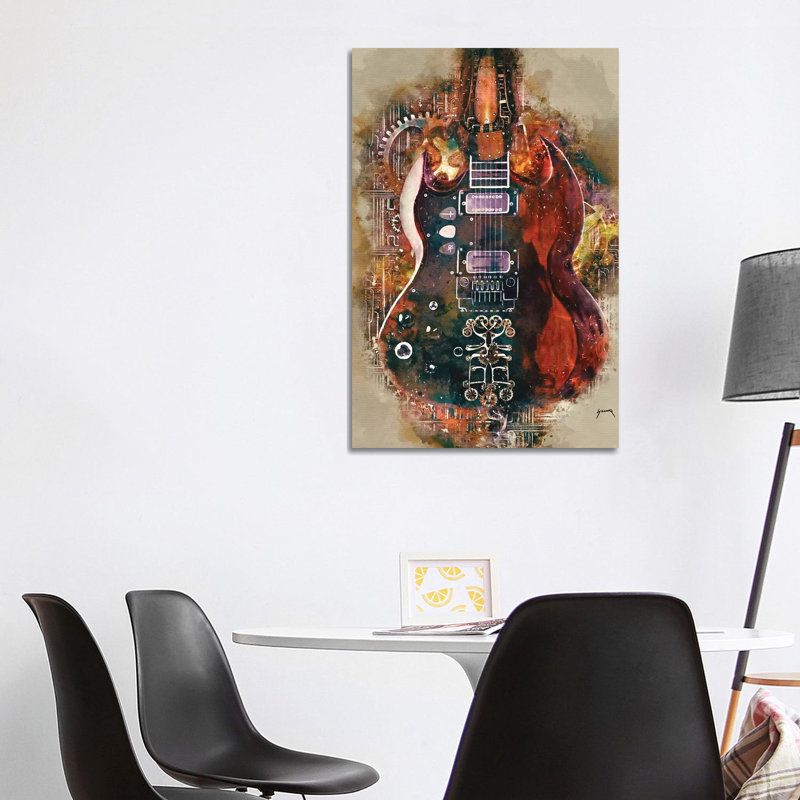 Tony Iommi's Steampunk Guitar - Wrapped Canvas Print, 101.6 cm H x 66.04 cm W x 3.175 cm D