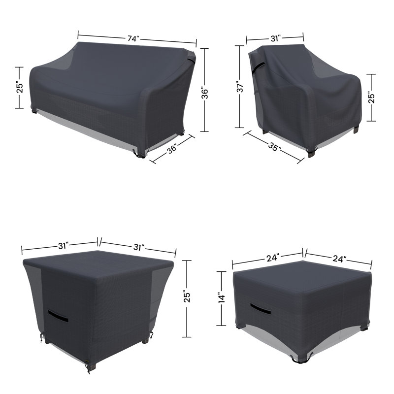 Amanda Rattan Patio Sofa Seating Group Cover
