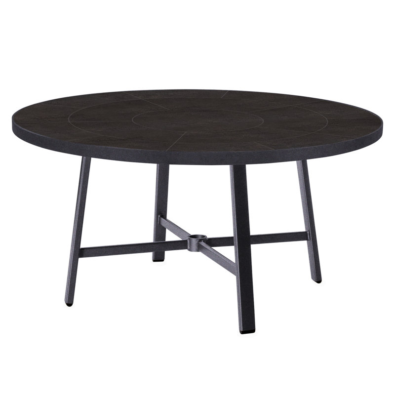 Marin Outdoor Round Dining Table, 54" W x 54" L x 29.75" H, Urban Shift, Graphite