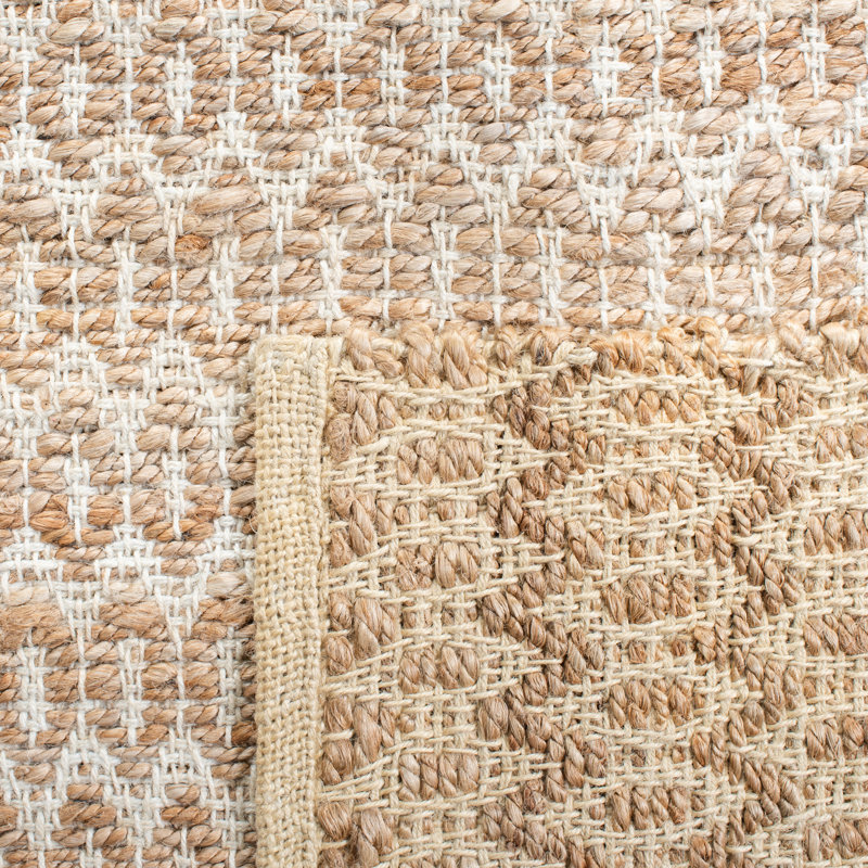 Cinderford Natural Fiber Handwoven Hemp Geometric Rug, Rectangle 8' x 10'