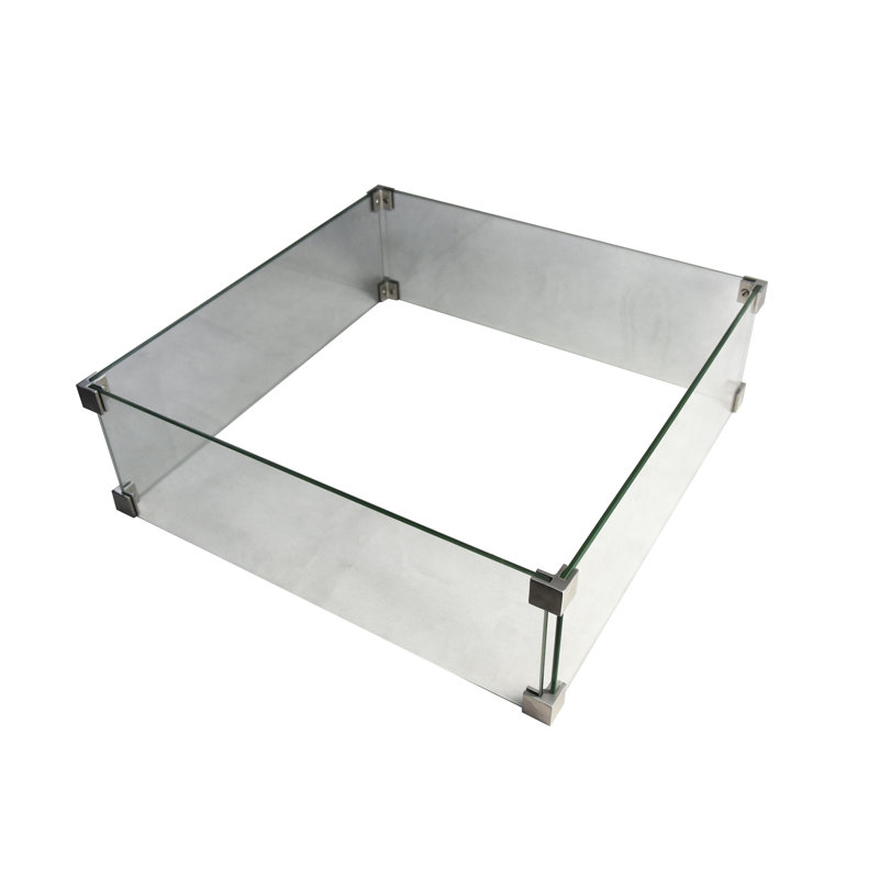 45.7cm Square Glass Fire Pit Accessory
