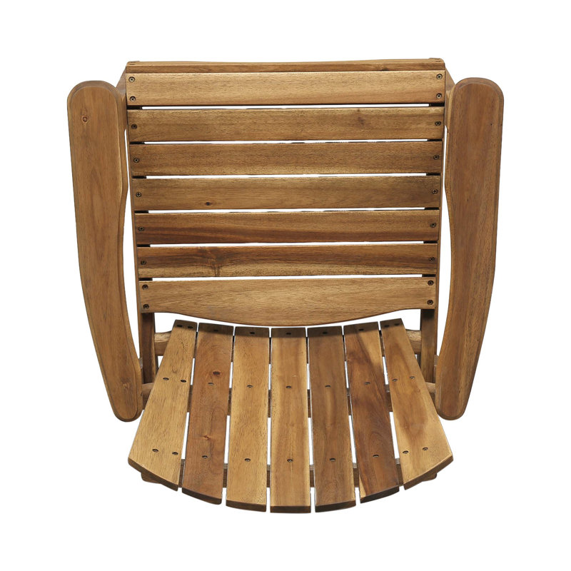 Outdoor Weather Resistant Acacia Wood Adirondack Dining Chairs (Set Of 2), Natural