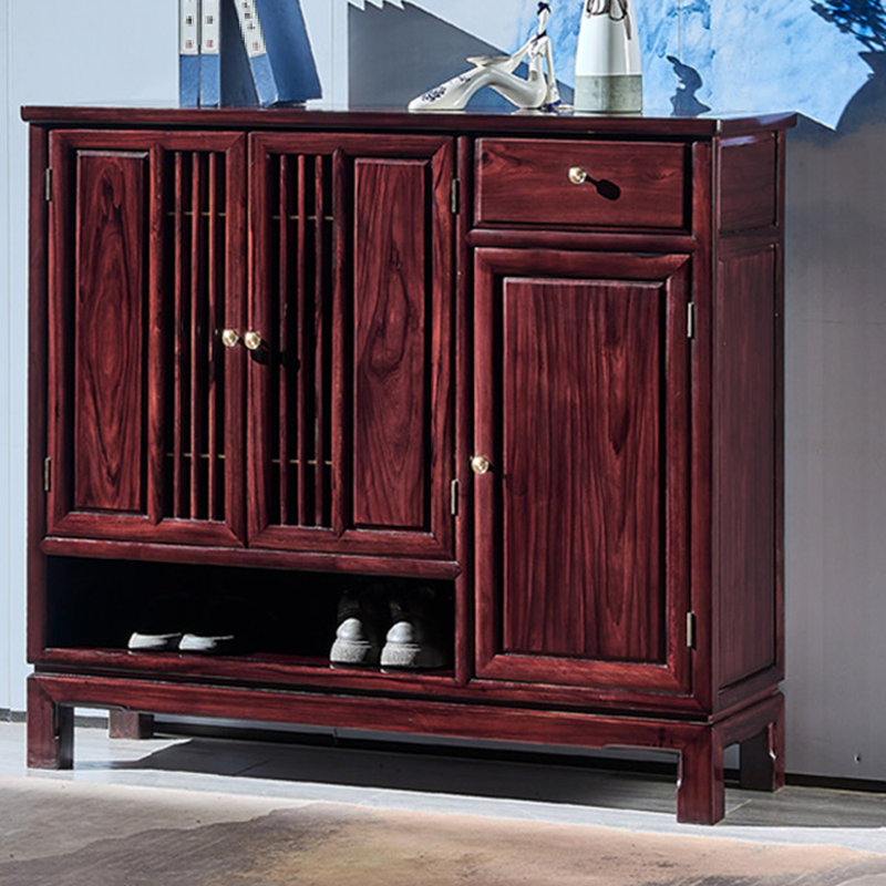 Solid wood home storage shoe cabinet