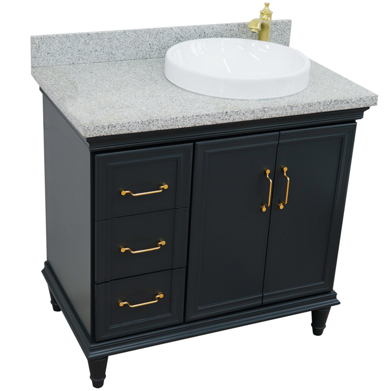 Ensemble de meuble-lavabo simple 37 po Levens, Gris foncé