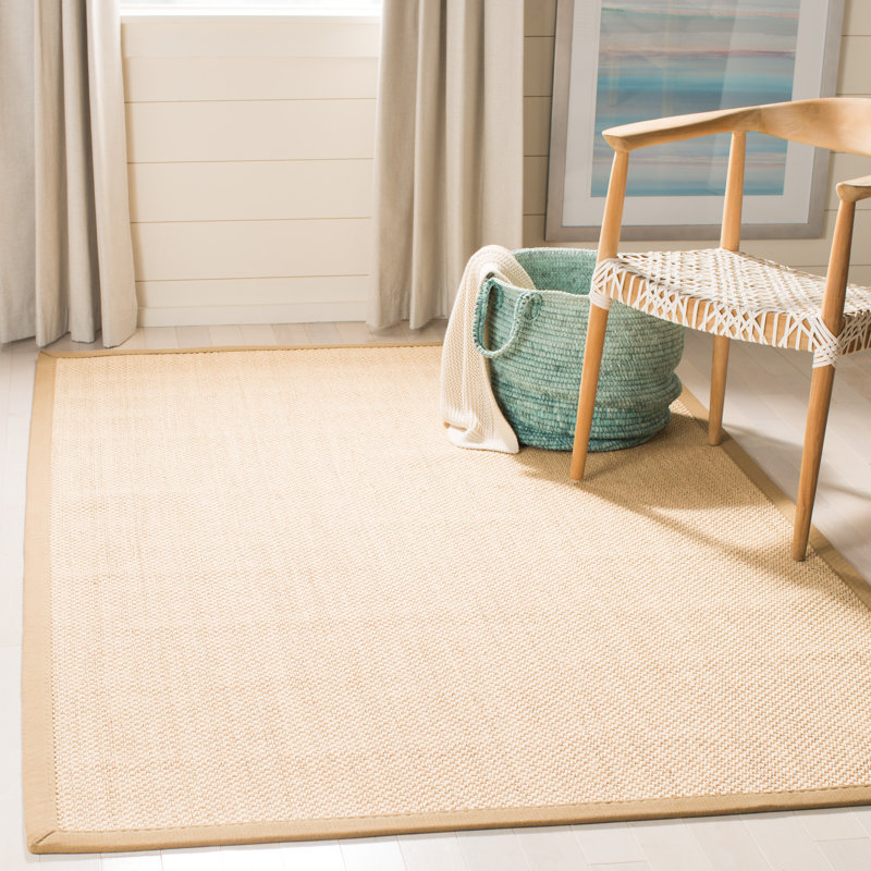 Benevides Natural Fiber Sisal Pile Solid Color Rug, Rectangle 5' x 8'