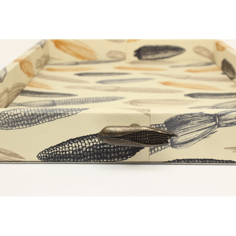 Plateau de service rectangulaire beige 16 po