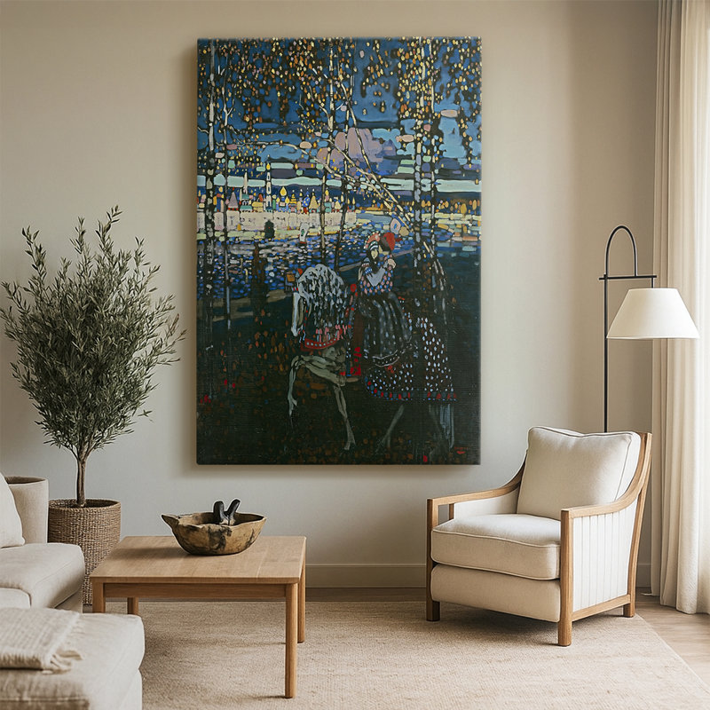«Riding Couple», toile tendue par Wassily Kandinsky, 32 x 48