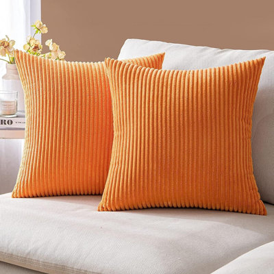 Corduroy Straight Strip Plush Cushion Cover Pillow