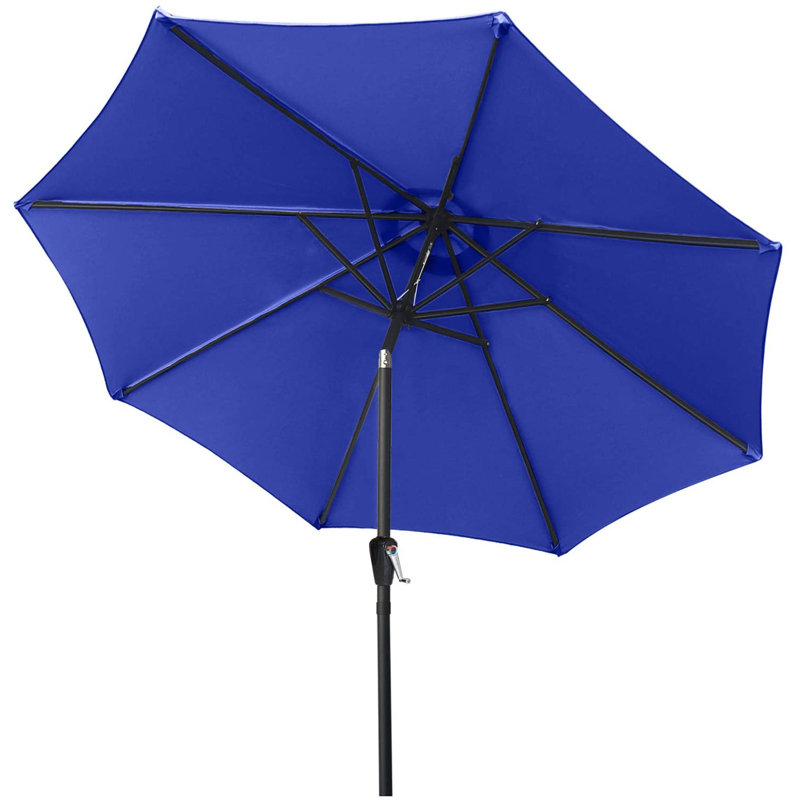 Parasol de marché Miqdad, Bleu, H 108 po x l 106,3 po x P 106 po