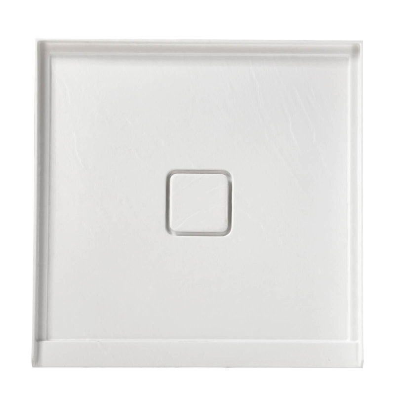 36 In. L X 36 In. W White Alcove Square Acrylic Bathroom Shower Pan Base In White With Center Drain Hole, White