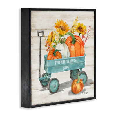 «Pumpkins Harvest Wagon», art de la giclée encadrée par Paul Brent