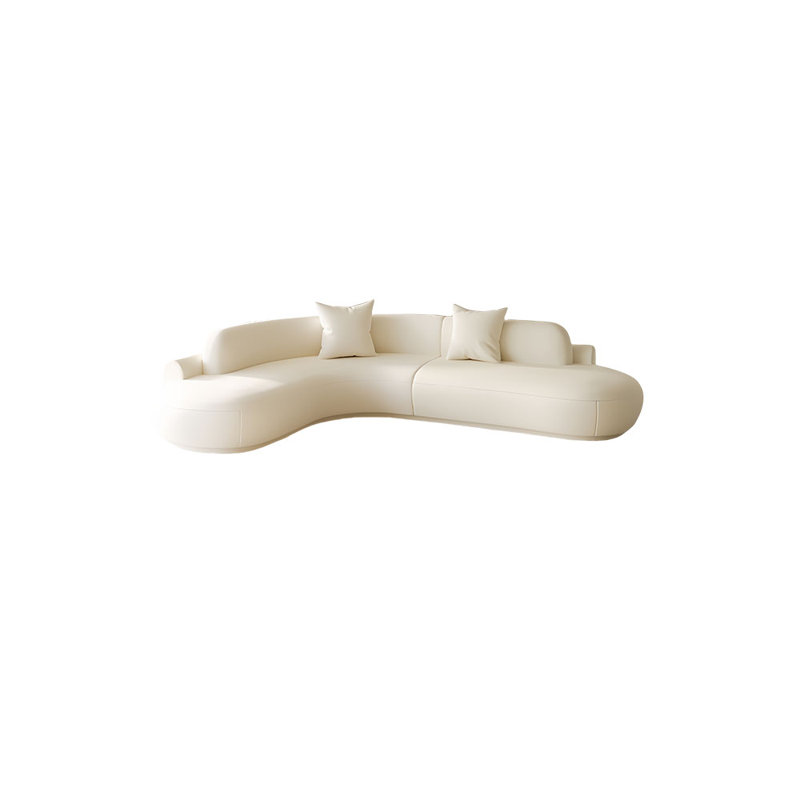Canapé de coin courbé, Blanc cassé, H 27,56 po x l 110,24 po x P 70,87 po, 5
