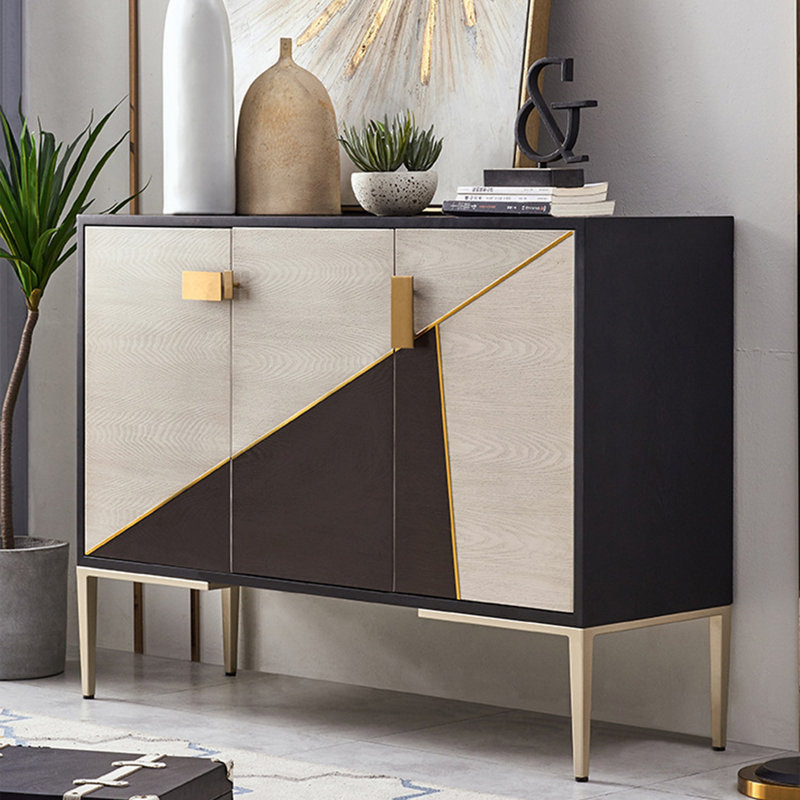 Color-Blocking Stitching Shoe Storage Cabinet
