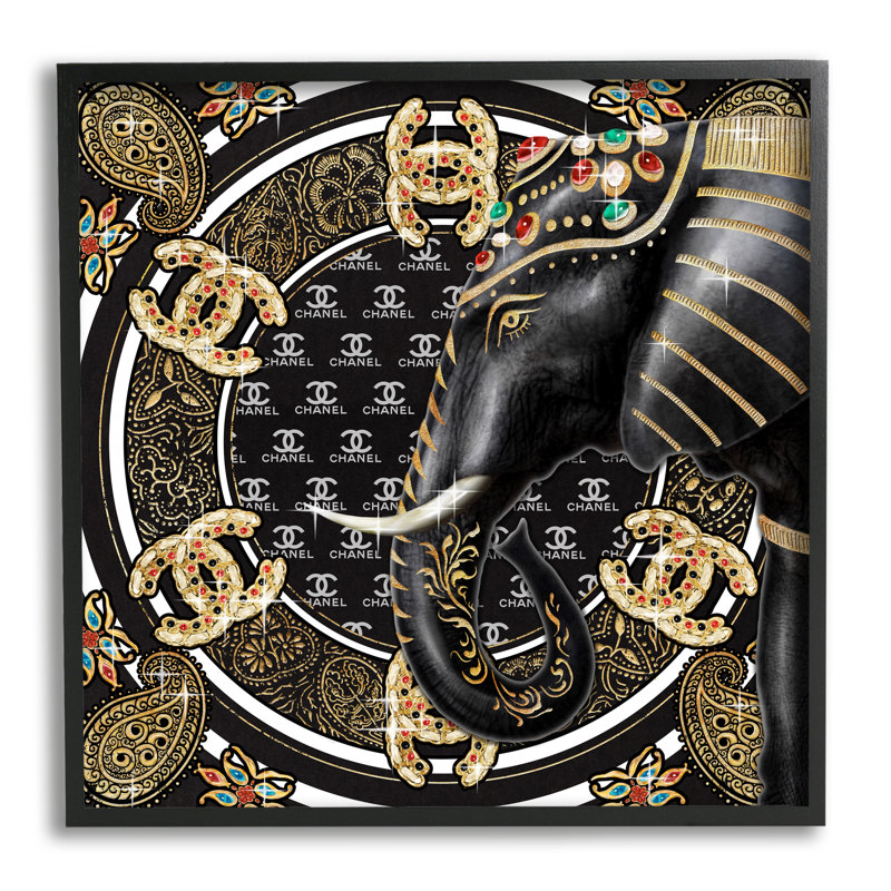 «Regal Elephant Safari Animal Glam Fashion», art mural par Ziwei Li, H 17 po x l 17 po x P 1,5 po