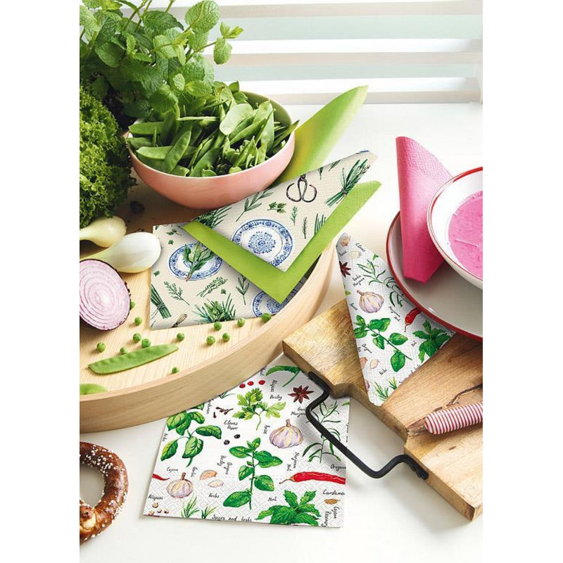 Ensemble de 20 serviettes d'épices et d'herbes