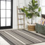 Tapis intérieur / extérieur noir / crème Lauchlyn-56212844
