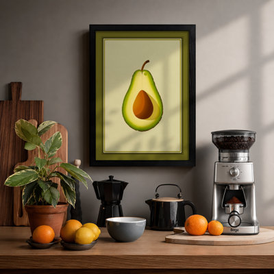 Avocado Cross-Section Botanical - Framed Print