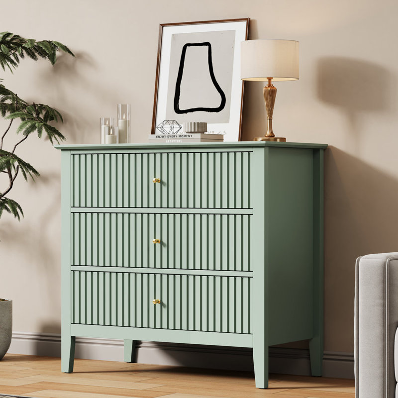 3 Drawer 80cm W Dresser, Mint Green