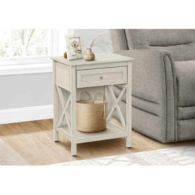 Table d'appoint, table de bout, table d'appoint, 2 niveaux, chambre à coucher, table de chevet, lampe, tiroir de rangement, placage, transitionnel