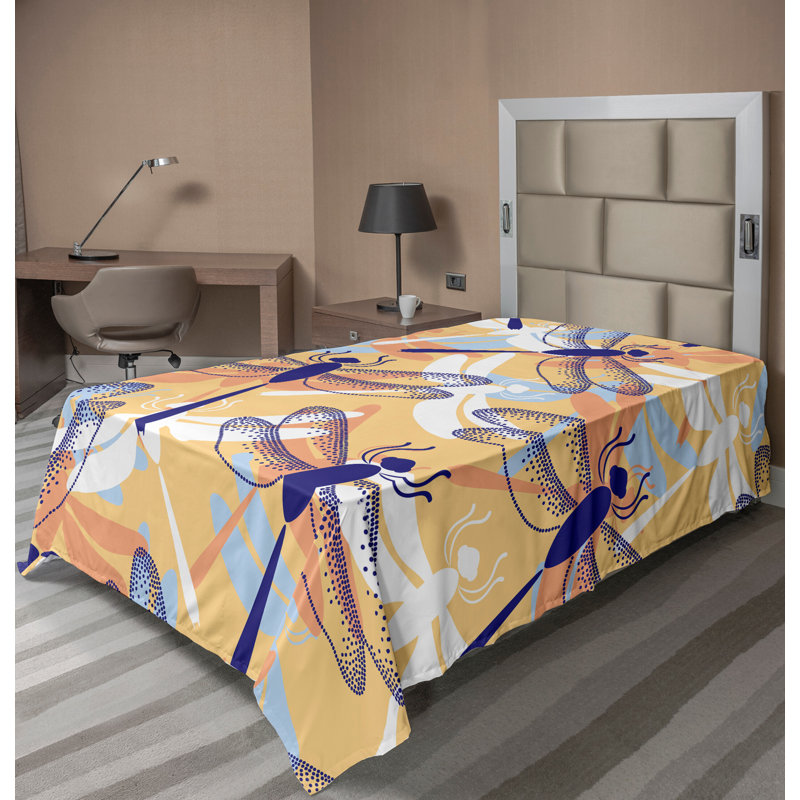 Multicolore Ambesonne, Drap plat pour lit simple