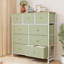 Commode en tissu à 9 tiroirs avec plateau en bois et commode l 39,37 po Charvi-220044894