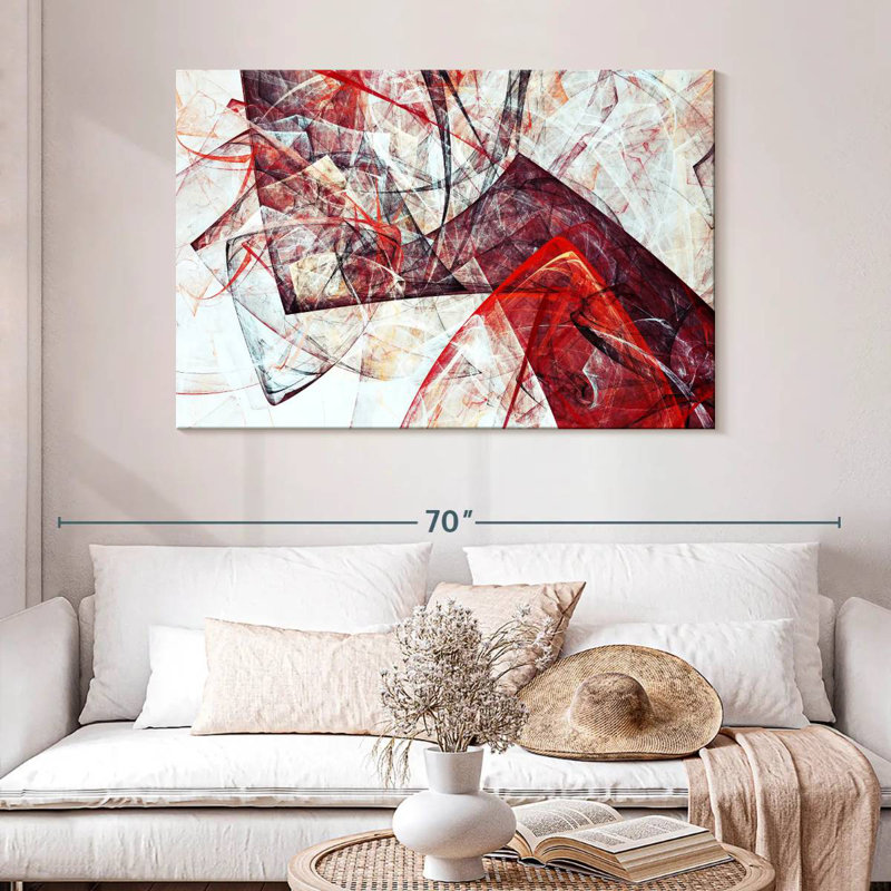 Avery Scarlet - abstrait dynamique, H 32 po x l 48 po