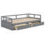 Lit de jour en bois avec lit gigogne et deux tiroirs de rangement, lit de jour extensible, canapé-lit pour le salon de la chambre à coucher, gris (VIEUX SKU: WF194973AAE)-1653184231