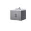 Meuble-lavabo gris foncé 24 po X P 22 po D, dessus en marbre de Carrare et ensemble de robinet-716380056